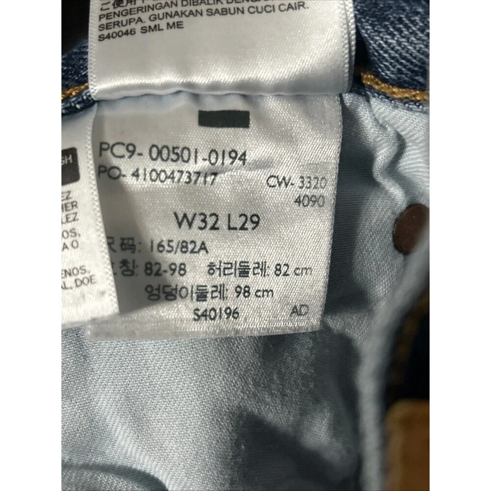 Levi's 501 Men's Straight Leg Button Fly Jeans Blank Tab 32x29